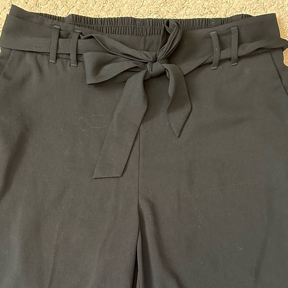 A New Day Black Flowy Wide Leg Bow tie Pants Work Size XL - Picture 3 of 5